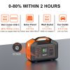 BULLBAT Portable Power Station Pioneer 500, 504Wh Lithium Battery Powered Outlet with 500W AC/60W PD/QC3.0 USB-A/12V DC, Solar Power Generators with M