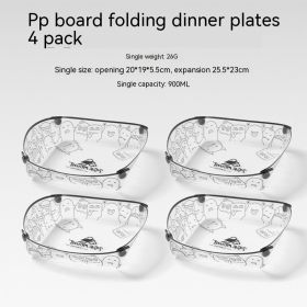 Outdoor Folding Bowls, Tableware, Portable Travel Plates (Option: Four Pack Folding Dining Pla)