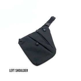 Men's Nylon Shoulder Bag; Multifunctional Concealed Tactical Storage Bag; Holster (Material: Nylon, Color: Black Left)