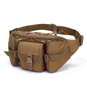 Men's Waterproof Nylon Fanny Pack With Adjustable Belt; Tactical Sport Arm Waist Bag For Outdoor Hiking Fishing Hunting Camping Travel (Color: Clay Color, size: The belt can be adjusted)