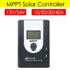 10/20/30/40A MPPT Solar Charge Controller Dual USB LCD Display 12V 24V Auto Solar Cell Panel Charger Regulator