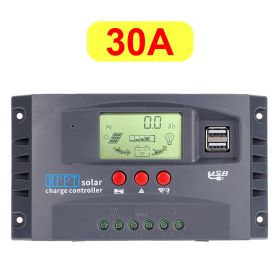 10/20/30/40/50/60/100A MPPT Solar Charge Controller 50VDC Regulator Colorful Screen For Lifepo4 GEL lithium Lead Acid Battery (Color: 30A)