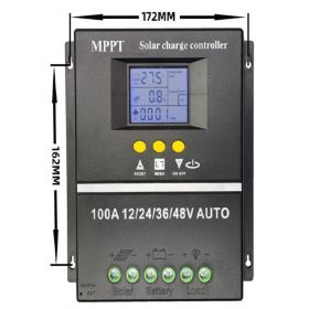 MPPT 60A 80A 100A Solar Charge Controller 12V 24V 36V 48V Auto Controller Solar PV Regulators Battery Charger with LCD Dual USB (Current: 60A, Rated Voltage: 12V 24V 36V 48V Auto)