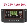 1pc Solar Charge And Discharge Controller 12V 24V Auto LCD Solar Regulator With Dual USB 5V; 5.25*1.98in