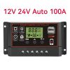 1pc Solar Charge And Discharge Controller 12V 24V Auto LCD Solar Regulator With Dual USB 5V; 5.25*1.98in