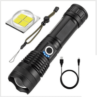 Strong Light Flashlight, Rechargeable, Zoom Power Display, Outdoor Super Bright And Portable (Option: P50 wick no battery)